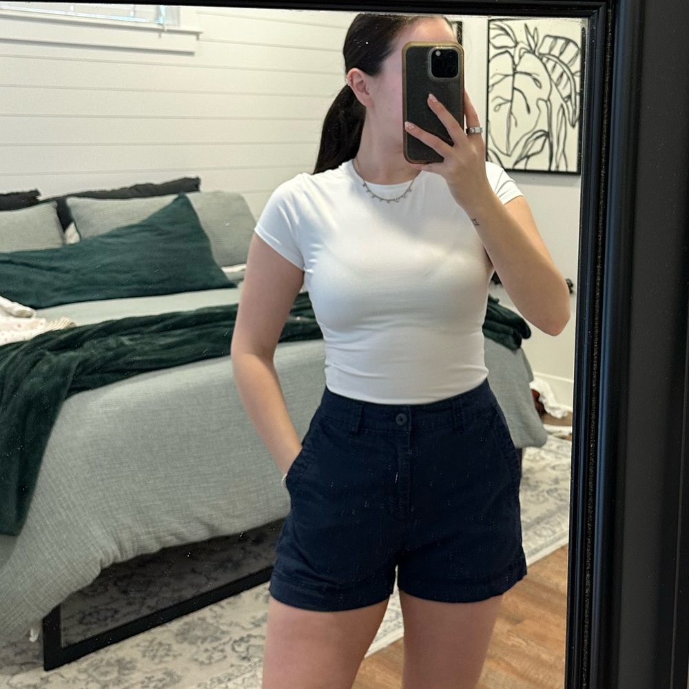 Old Navy Navy Blue High-Rise Chino Shorts